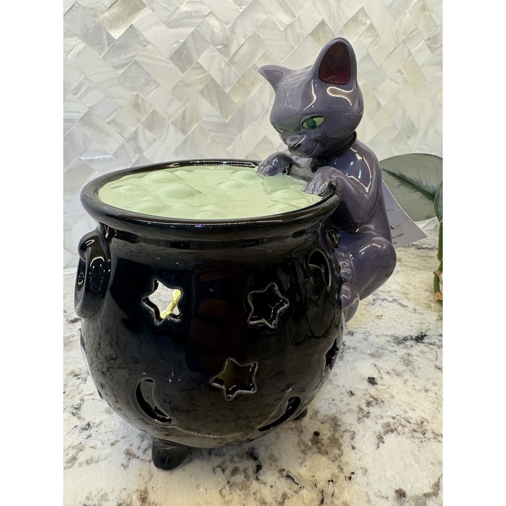 Disney Hocus Pocus Binx‎ Candle Votive Holder Cauldron Kitty Cat Halloween decor